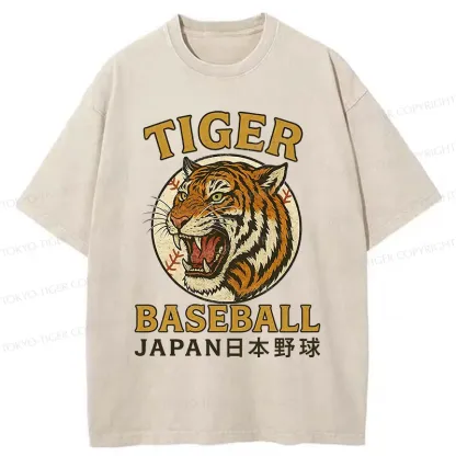 Tokyo-Tiger Osaka Japan Baseball Team Washed T-Shirt