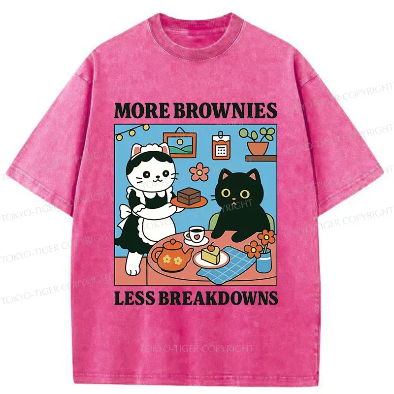 Tokyo-Tiger Cat Dessert Shop Washed T-Shirt
