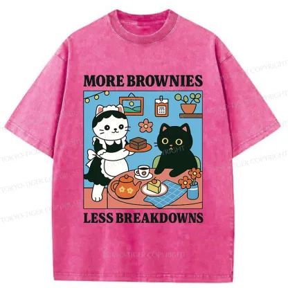 Tokyo-Tiger Cat Dessert Shop Washed T-Shirt