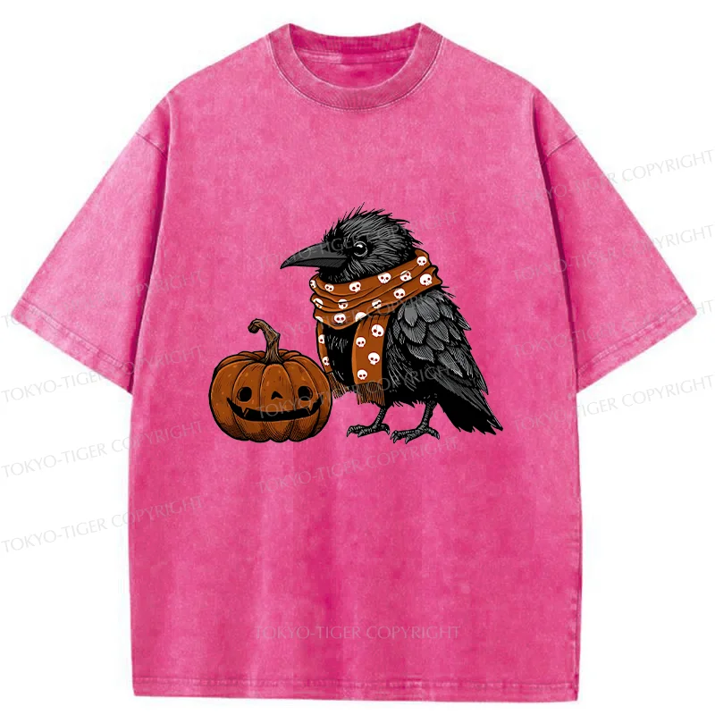 Tokyo-Tiger Christmas Crow Washed T-Shirt