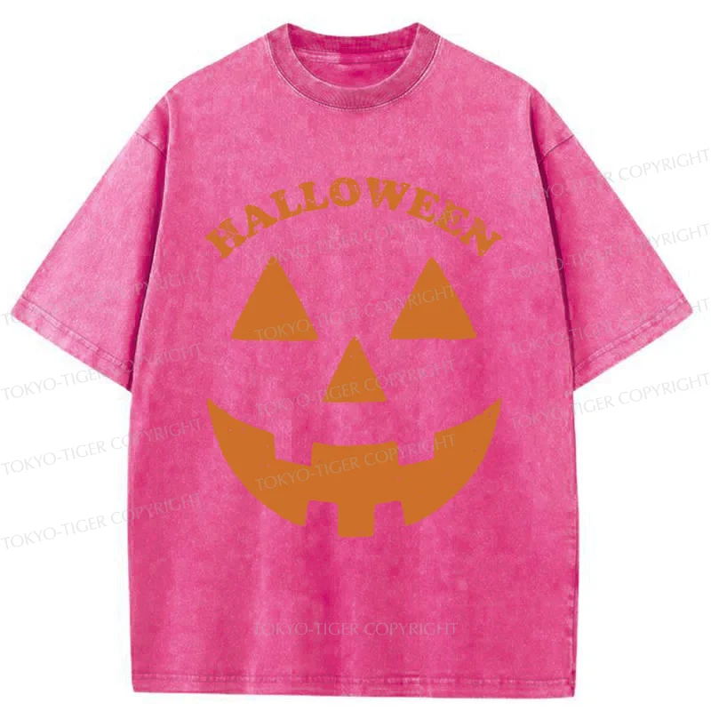 Tokyo-Tiger Fun Pumpkin Lantern Washed T-Shirt