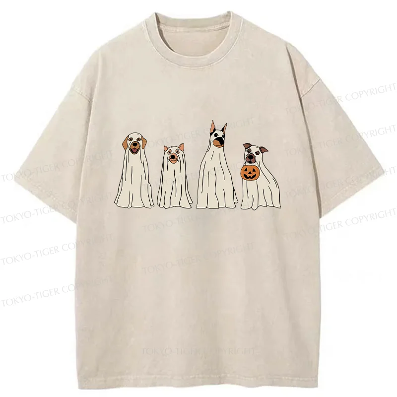 Tokyo-Tiger Halloween Puppies Washed T-Shirt