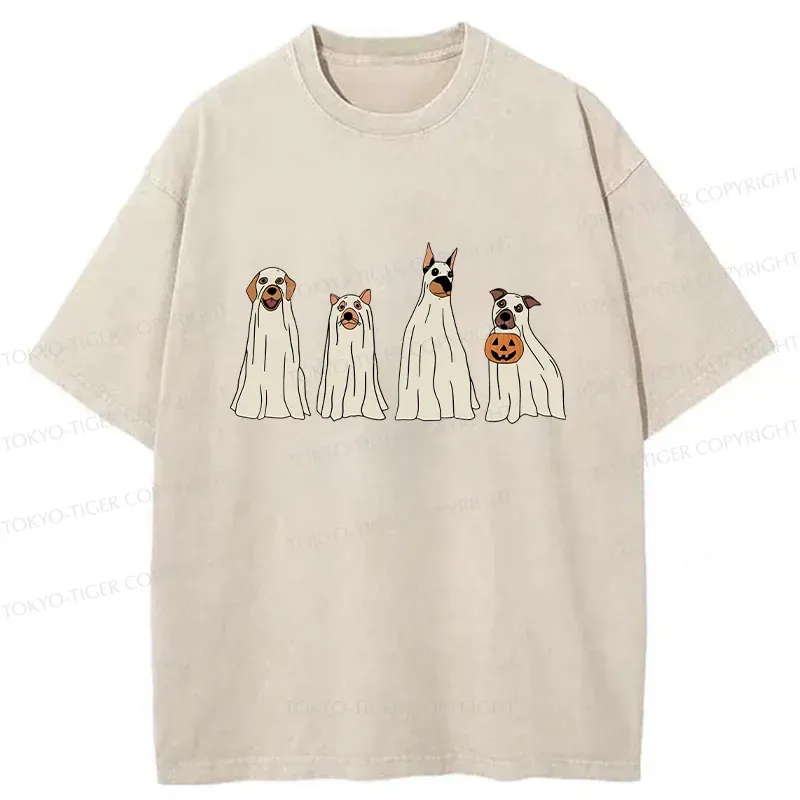 Tokyo-Tiger Halloween Puppies Washed T-Shirt