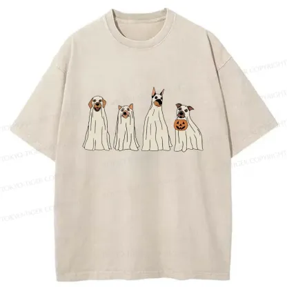 Tokyo-Tiger Halloween Puppies Washed T-Shirt