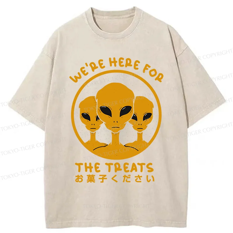 Tokyo-Tiger Alien Asking For Candy Washed T-Shirt