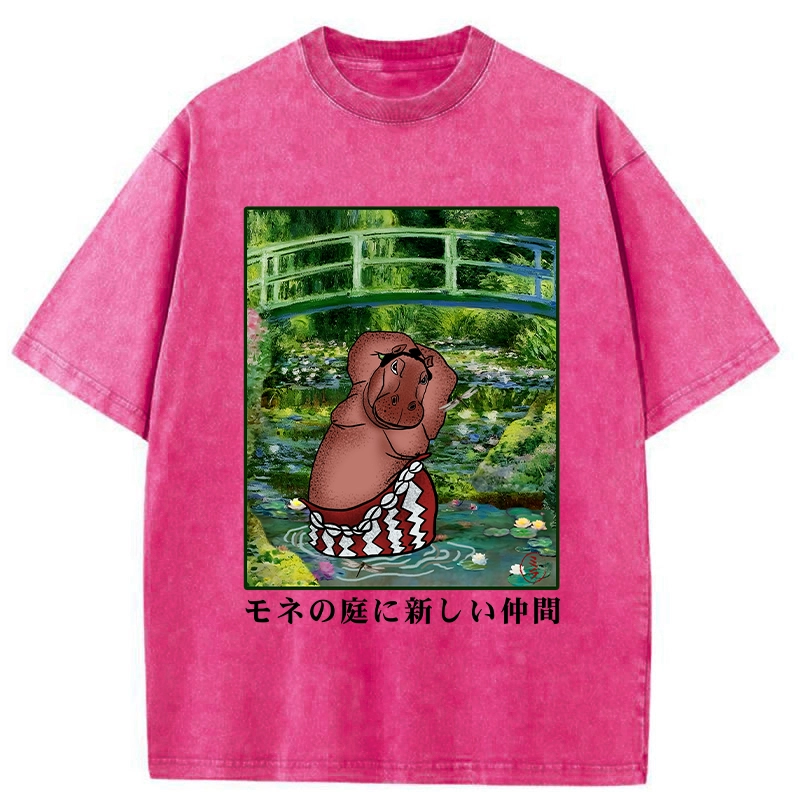 Tokyo-Tiger A New Addition To Monet's Garden Washed T-Shirt