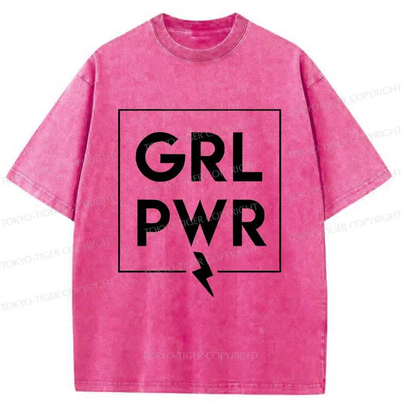Tokyo-Tiger Girl Power Washed T-Shirt