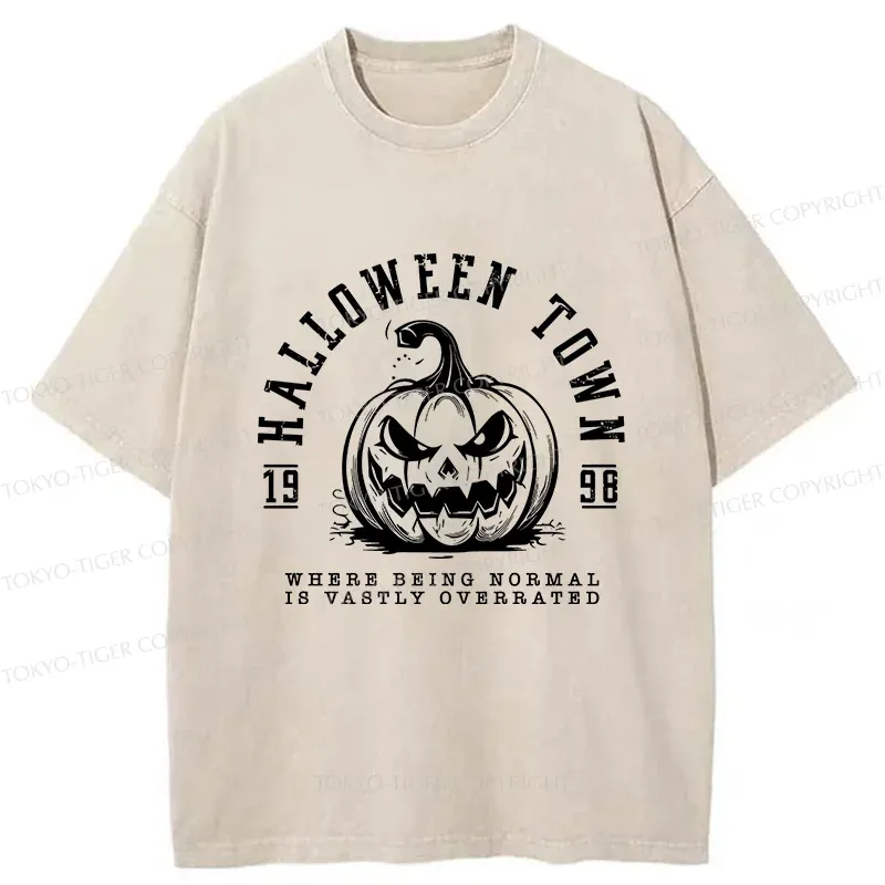 Tokyo-Tiger Halloween Pumpkin Washed T-Shirt