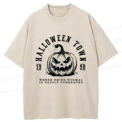 Tokyo-Tiger Halloween Pumpkin Washed T-Shirt