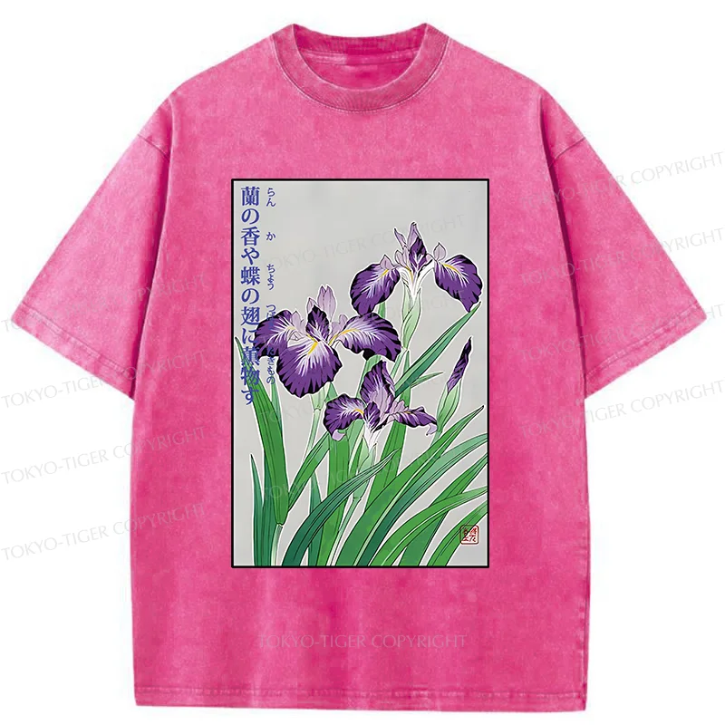 Tokyo-Tiger Japanese Iris Washed T-Shirt