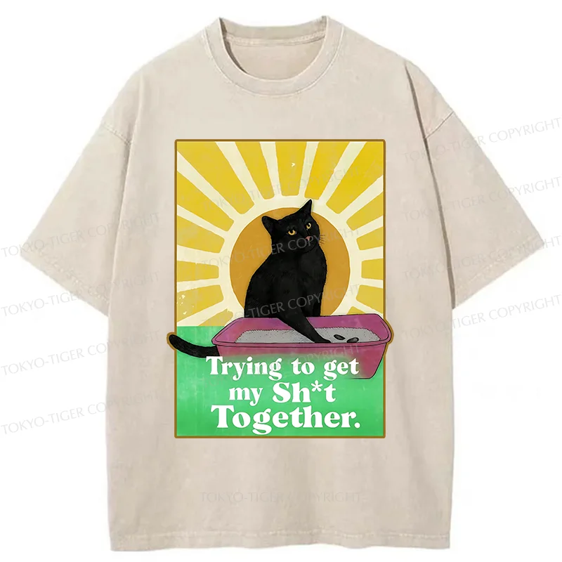 Tokyo-Tiger Cat That Scoops Up Shit Washed T-Shirt