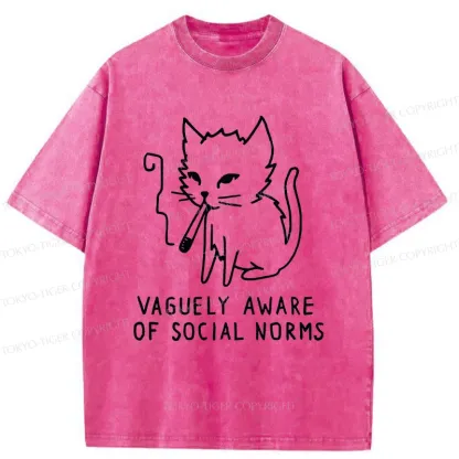 Tokyo-Tiger Uncontrolled Cat Washed T-Shirt