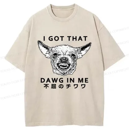 Tokyo-Tiger Indomitable Chihuahua Washed T-Shirt