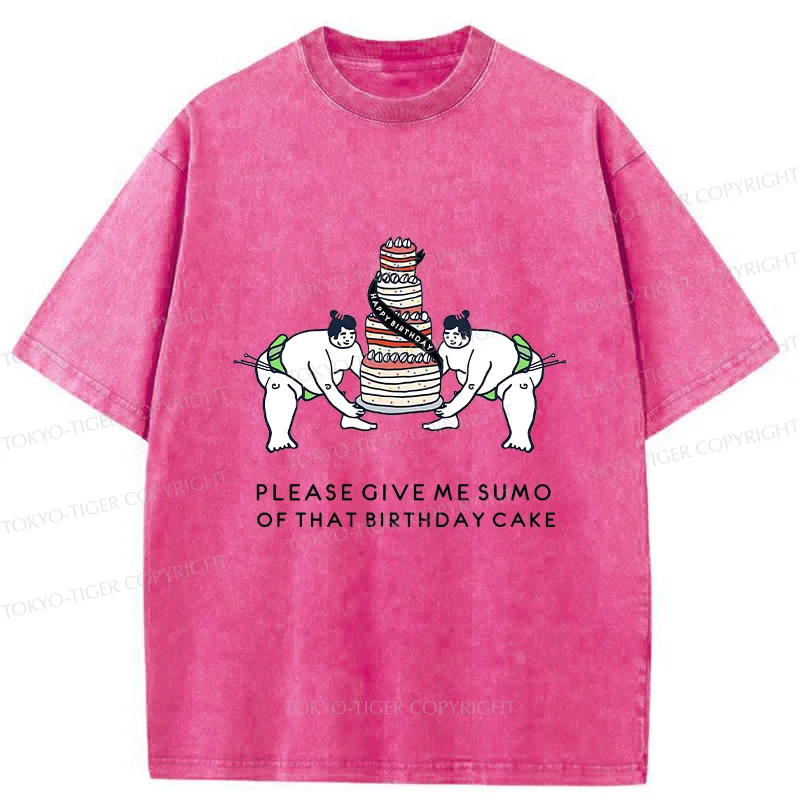 Tokyo-Tiger Sumo Wrestlers Lift The Cake Washed T-Shirt