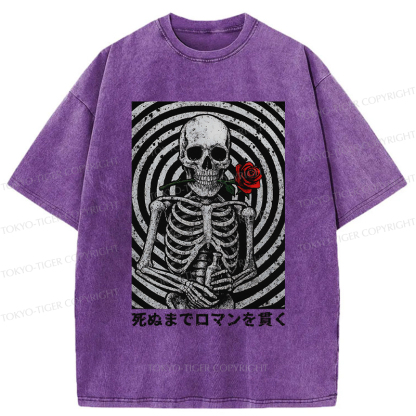 Tokyo-Tiger Rose and Skull Washed T-Shirt