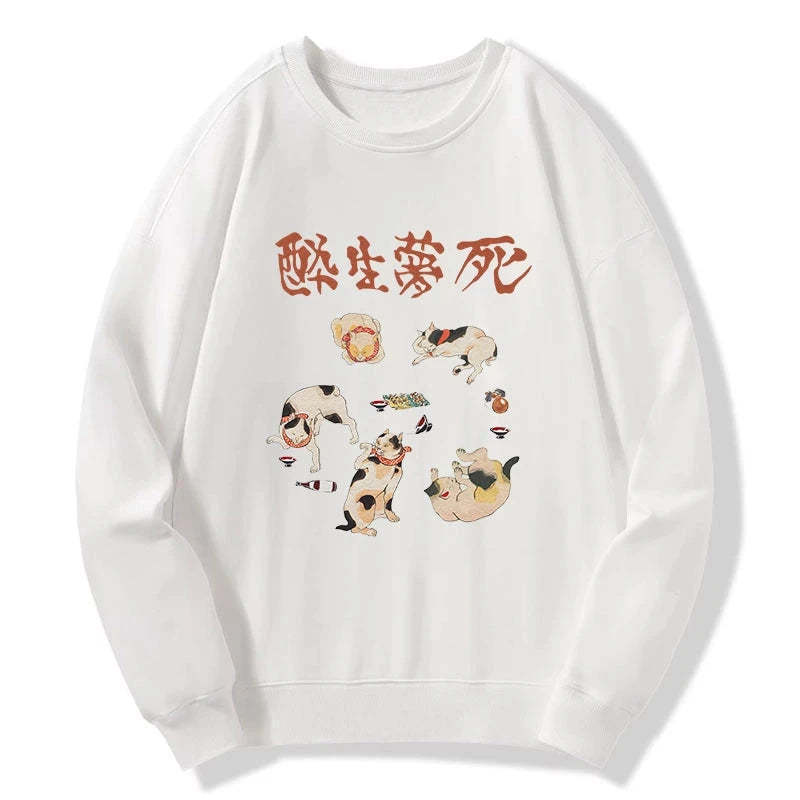 Tokyo-Tiger Drunken Cats Sweatshirt