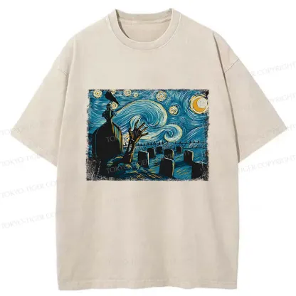 Tokyo-Tiger Halloween Under The Stars Washed T-Shirt