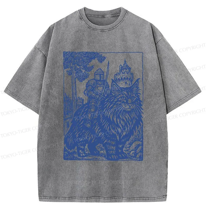 Tokyo-Tiger Cat And Knight Washed T-Shirt