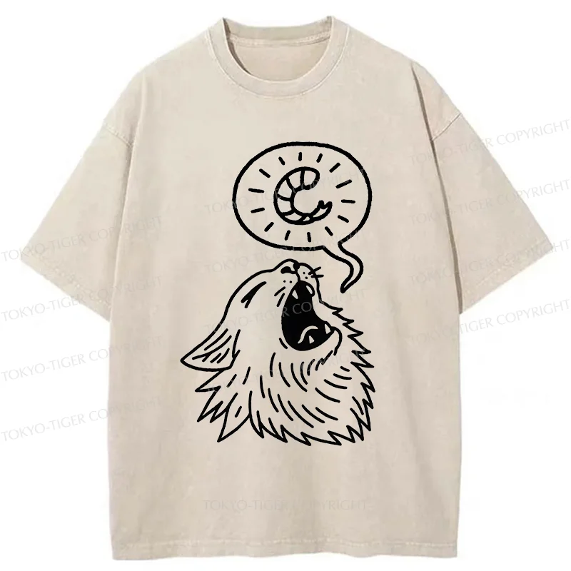 Tokyo-Tiger Cat Wants To Eat Shrimp Washed T-Shirt