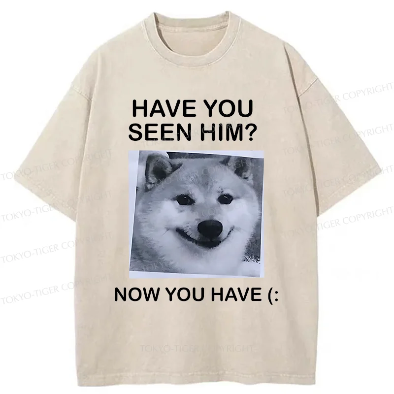 Tokyo-Tiger Funny Dog Washed T-Shirt