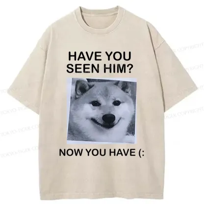 Tokyo-Tiger Funny Dog Washed T-Shirt