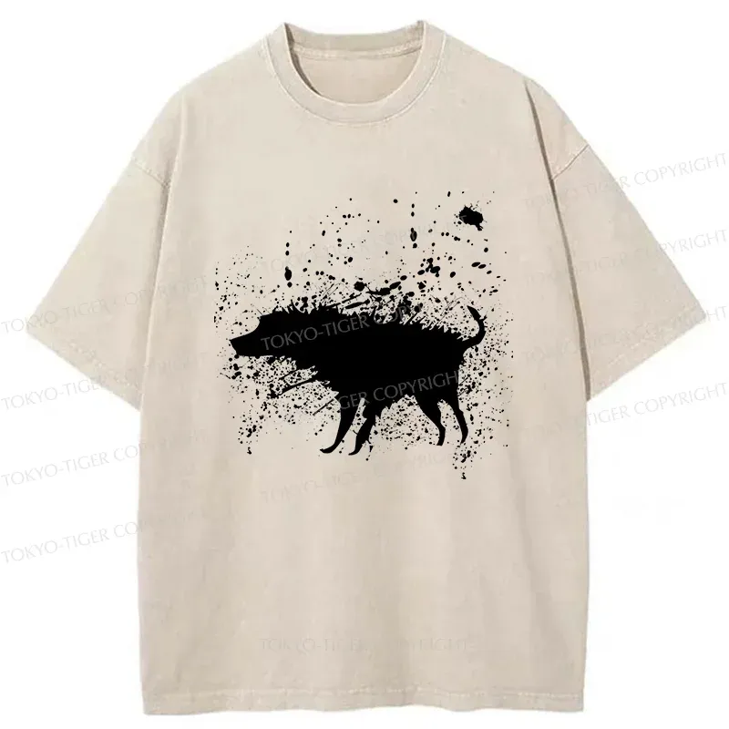 Tokyo-Tiger Tumbling Dog Washed T-Shirt Sale