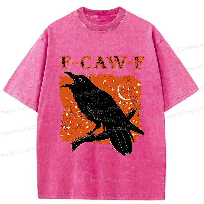 Tokyo-Tiger Funny Crow Calls Washed T-Shirt
