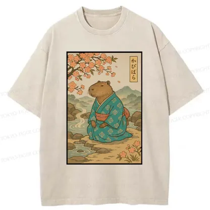 Tokyo-Tiger Japanese Capybara Washed T-Shirt