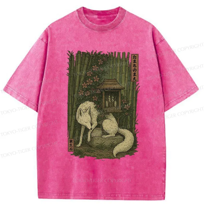 Tokyo-Tiger Japanese Fox Demon Washed T-Shirt