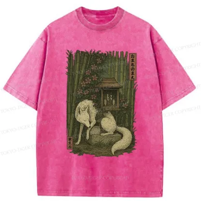 Tokyo-Tiger Japanese Fox Demon Washed T-Shirt
