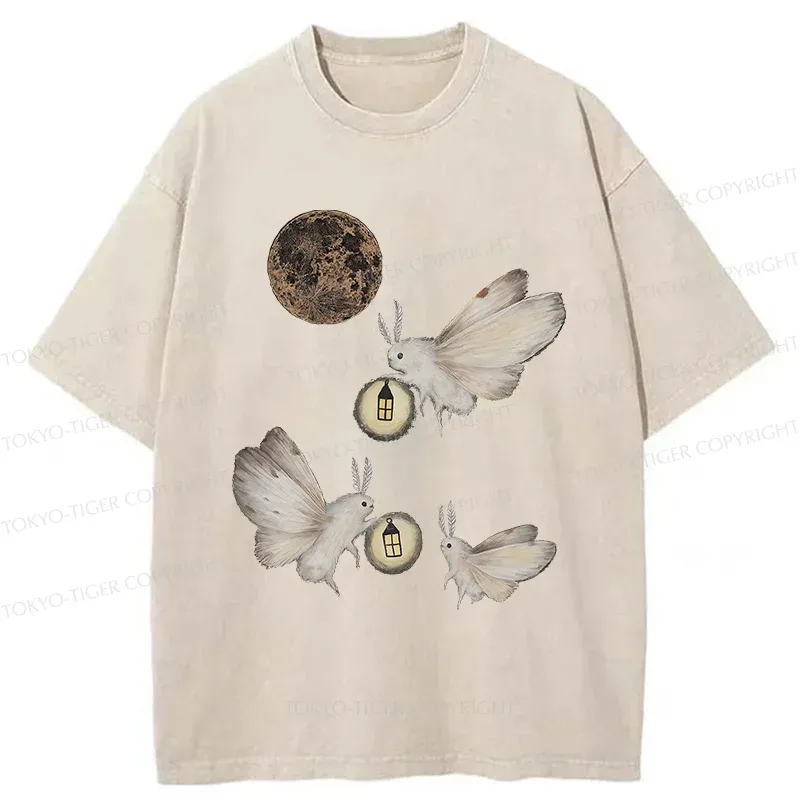Tokyo-Tiger Night Moths Washed T-Shirt