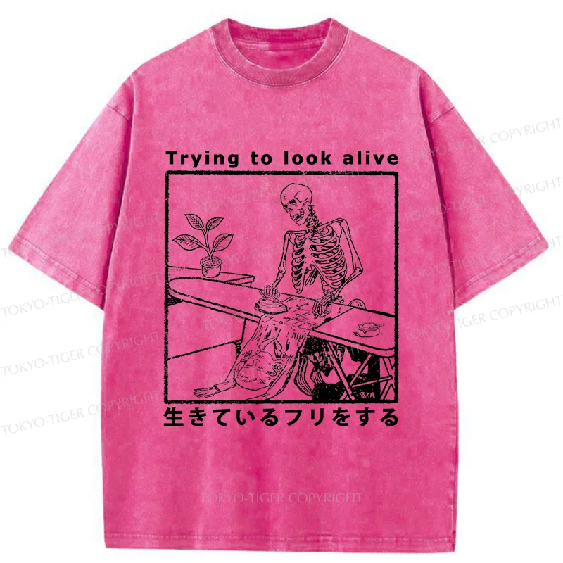 Tokyo-Tiger Ironing Shell Washed T-Shirt