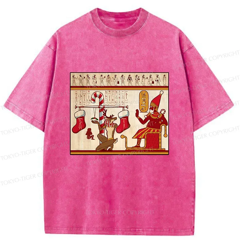 Tokyo-Tiger Egyptian Christmas Washed T-Shirt Sale