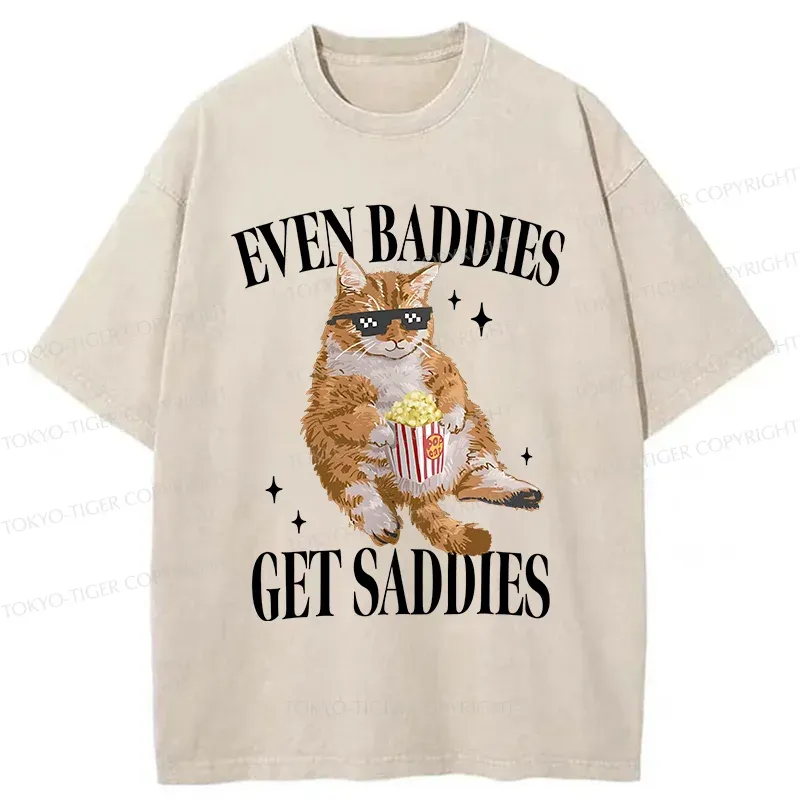 Tokyo-Tiger Bad Cat Meme Washed T-Shirt Sale