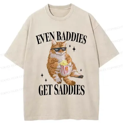 Tokyo-Tiger Bad Cat Meme Washed T-Shirt