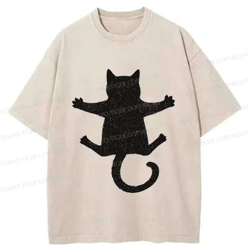 Tokyo-Tiger Hold Your Cat Washed T-Shirt
