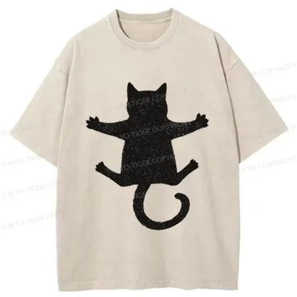 Tokyo-Tiger Hold Your Cat Washed T-Shirt