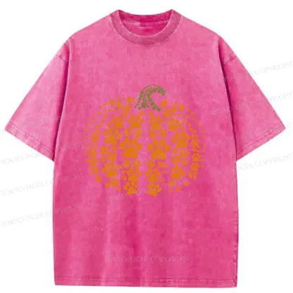 Tokyo-Tiger Cute Pumpkin Washed T-Shirt