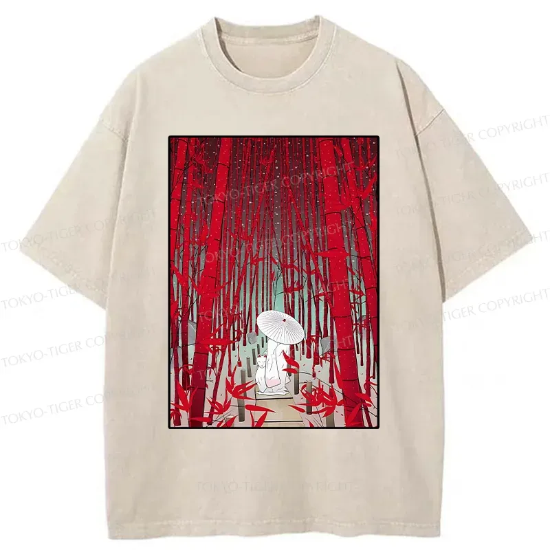 Tokyo-Tiger Japanese Bamboo Forest Washed T-Shirt