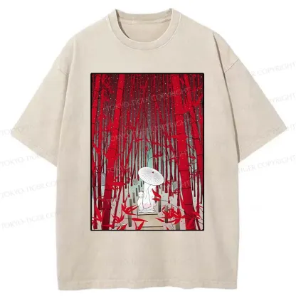 Tokyo-Tiger Japanese Bamboo Forest Washed T-Shirt