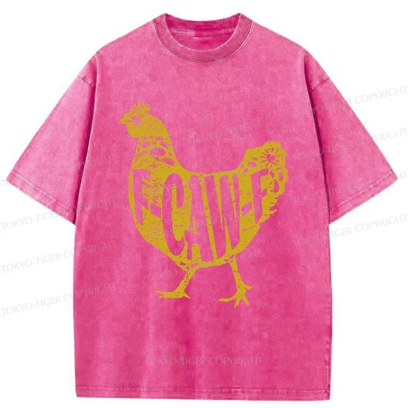 Tokyo-Tiger Cock Crows Funny Washed T-Shirt