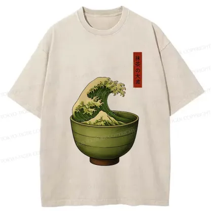 Tokyo-Tiger Matcha Cup Washed T-Shirt