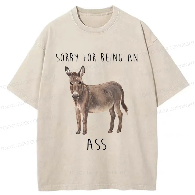 Tokyo-Tiger Funny Donkey Meme Washed T-Shirt