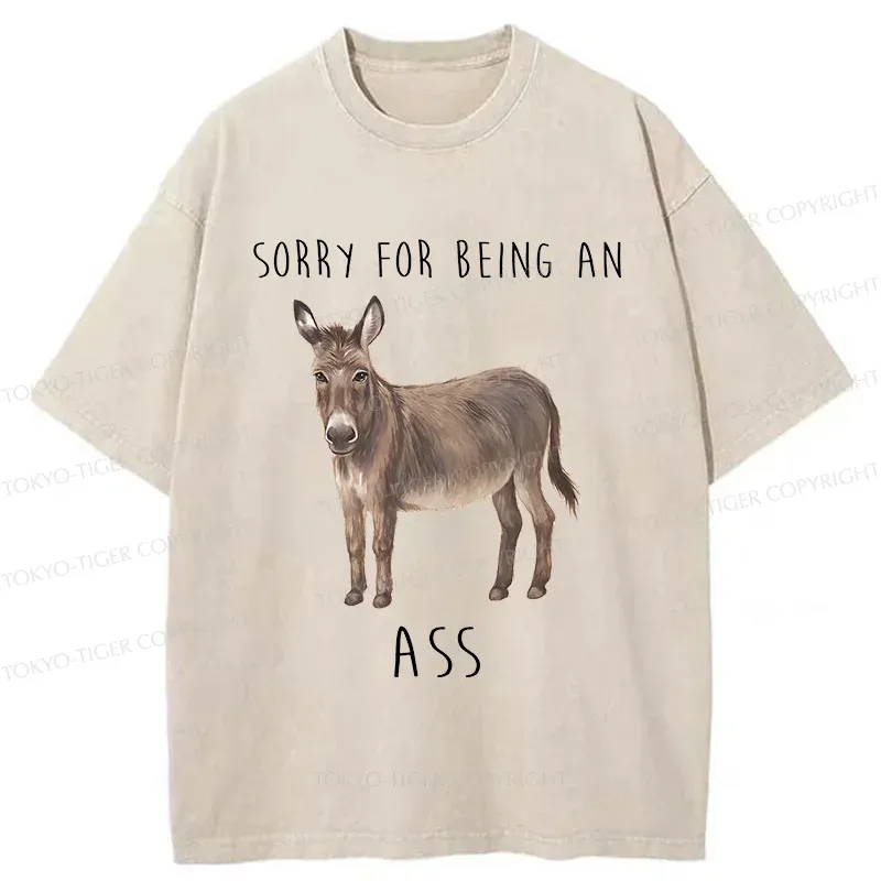 Tokyo-Tiger Funny Donkey Meme Washed T-Shirt