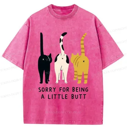 Tokyo-Tiger Cat's Butt Funny Washed T-Shirt