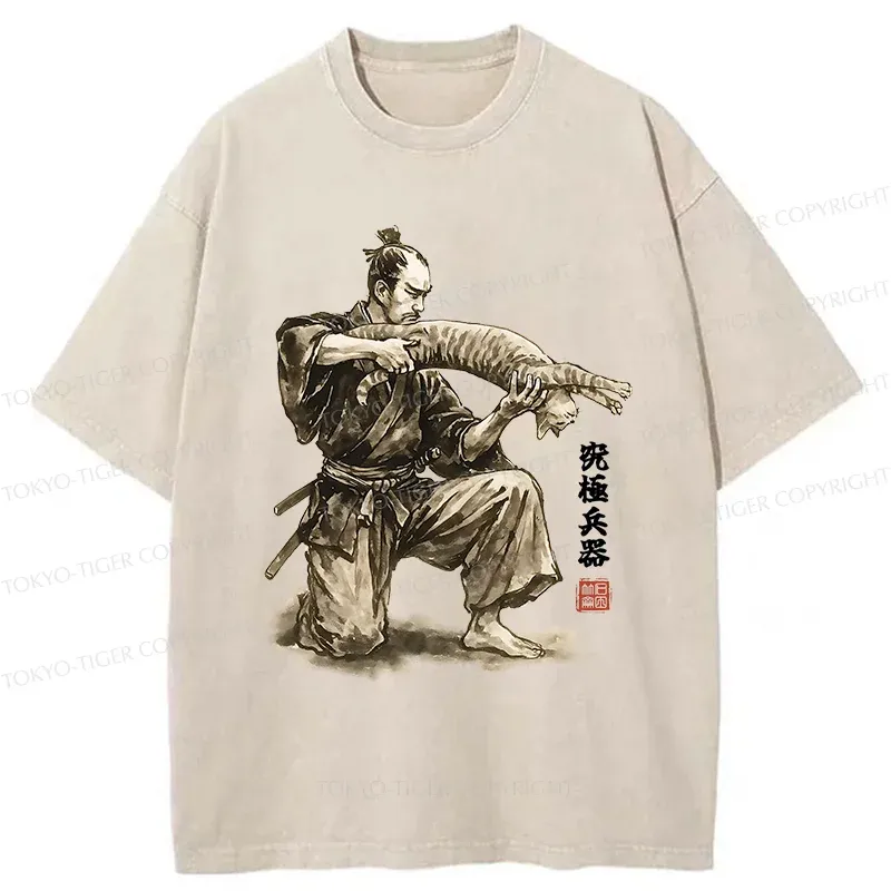 Tokyo-Tiger Ultimate Weapon Funny Washed T-Shirt