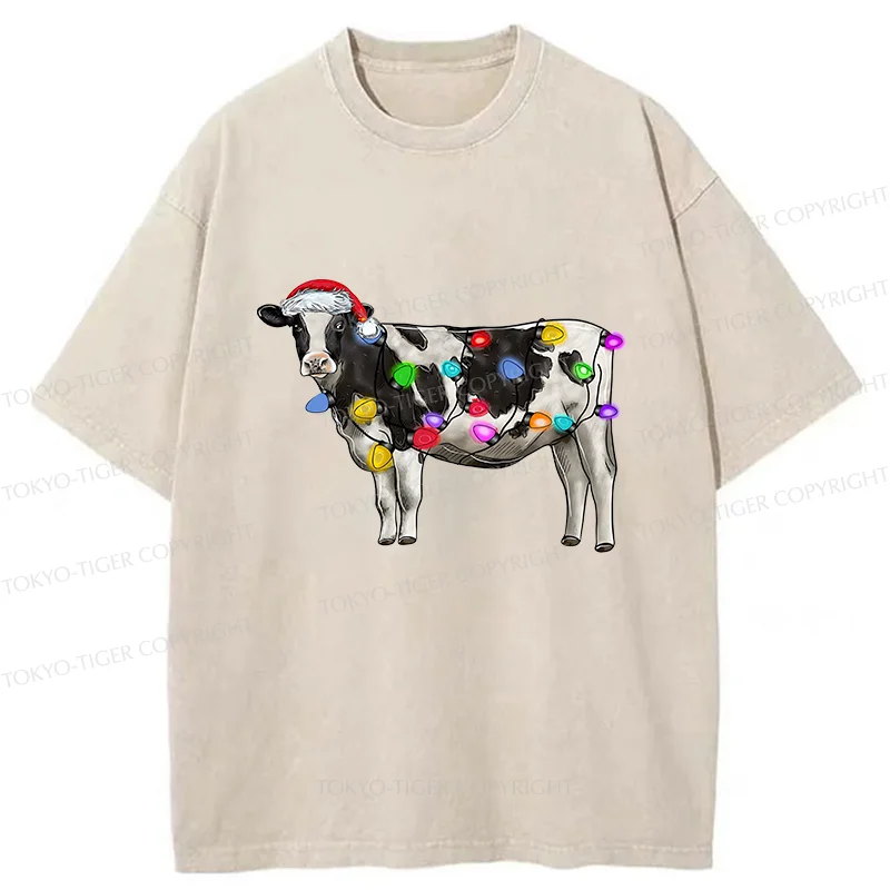 Tokyo-Tiger Christmas Cow Washed T-Shirt