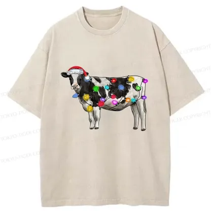 Tokyo-Tiger Christmas Cow Washed T-Shirt