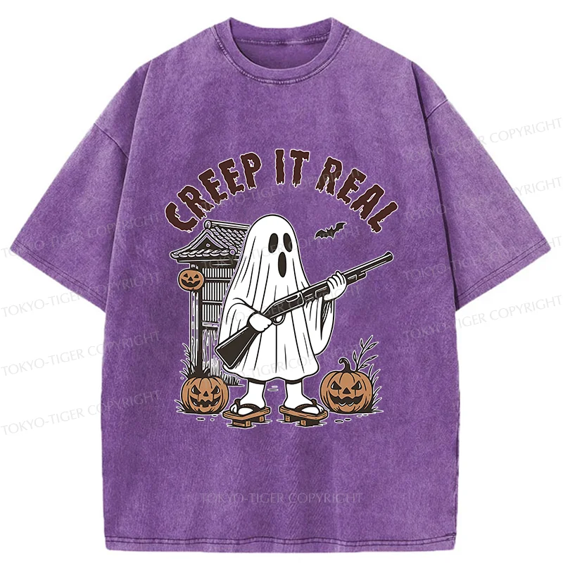 Tokyo-Tiger Halloween Japanese Ghost Washed T-Shirt