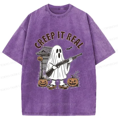 Tokyo-Tiger Halloween Japanese Ghost Washed T-Shirt